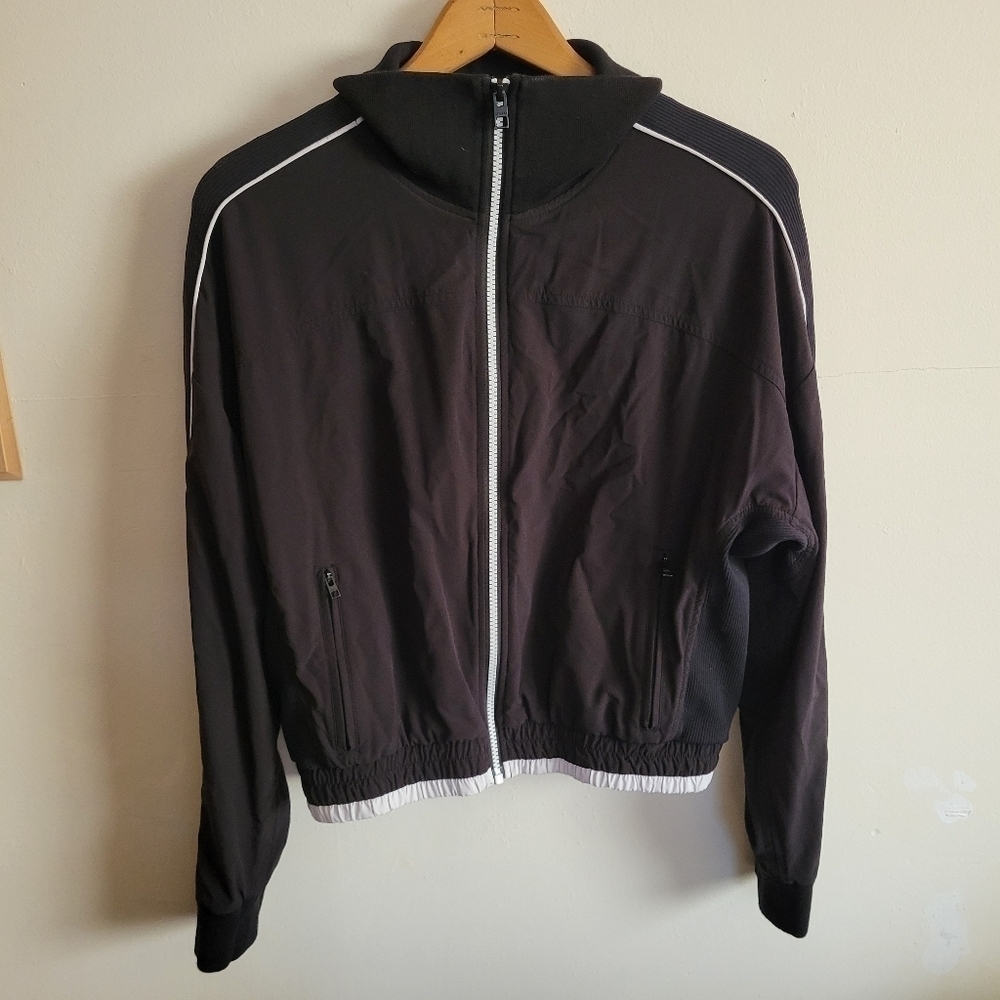 Athleta Windbreaker Jacket Mesh Lined Black XS Extra Small
